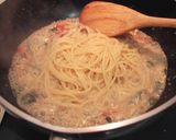 作りおきガパオ炒めのクリームパスタ作り方12写真