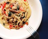 作りおきガパオ炒めのクリームパスタ作り方13写真