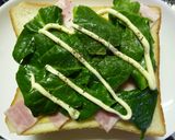 ホウレン草×ベーコン×チーズのトースト作り方5写真