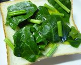 ホウレン草×ベーコンのカレー風味トースト作り方4写真