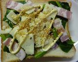 ホウレン草×ベーコンのカレー風味トースト作り方5写真