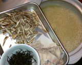 豚バラごぼう昆布の旨味の彩り炊き込みご飯作り方1写真