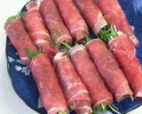 水菜の豚肉巻☆手作り簡単タレ♫作り方1写真