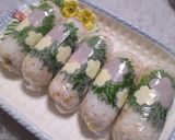 チーズ竹輪のラップ巻きおにぎり作り方7写真