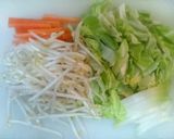 俺流の…野菜たっぷり海老バジル塩焼そば作り方1写真