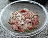 餃子みたいな味の豚肉の丸め焼き作り方2写真