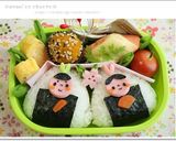 ひな祭りキャラ弁＊三角おにぎりdeお雛様作り方3写真