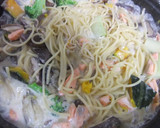 牡蠣とサーモンときのこのクリームパスタ♡作り方15写真