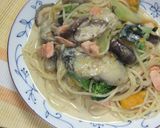 牡蠣とサーモンときのこのクリームパスタ♡作り方16写真