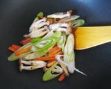 菜の花と厚揚げのチャプチェ風作り方5写真