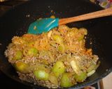 茄子と玉ねぎが入ったひき肉のピリ辛炒め作り方4写真