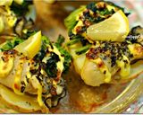 牡蠣菜の花バジルマヨのっけベイクドポテト作り方7写真