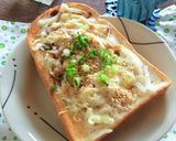 とんかつソース×玉葱×胡麻のトースト作り方5写真