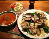 〜春〜浅利と菜の花のスパゲティ作り方6写真