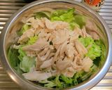 蒸し鶏とレタスのごまマヨサラダ作り方4写真