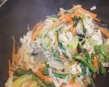 貝柱と春菊のパスタ作り方3写真