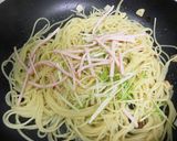 からし水菜とハムのパスタ作り方6写真