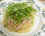 からし水菜とハムのパスタ作り方7写真
