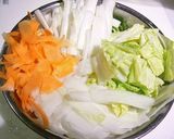 おろし生姜で食べる★ひらひら野菜鍋作り方1写真