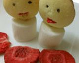 鈴カステラとマシュマロで♡お雛様作り方7写真