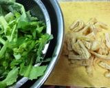 菜の花と油揚げの味噌スパゲッティー作り方1写真