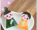 ひな祭りキャラ弁*つるし雛風なお雛様作り方4写真