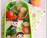 ひな祭りキャラ弁*つるし雛風なお雛様作り方5写真