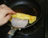 のりとハムでクルクル卵焼き作り方2写真