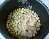 炒り大豆とツナの味噌炊き込み飯作り方2写真