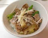 豚肉と白ネギ丼作り方7写真