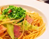 醤油麹で簡単ベーコン春キャベツ和風パスタ作り方4写真