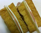 チンするだけ！厚揚げのハムチーズ作り方3写真