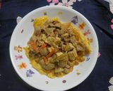 麻婆豆腐リメイク　ふわ卵あんかけ作り方3写真