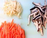 干し貝柱の玄米入り炊き込みご飯作り方3写真