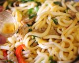 辛味噌ホルモン焼うどん。作り方10写真