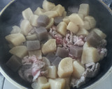 大根とこんにゃくと豚肉の煮物風炒め作り方2写真