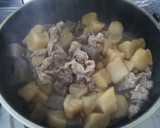 大根とこんにゃくと豚肉の煮物風炒め作り方4写真
