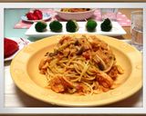 海老とツナときのこのトマトクリームパスタ作り方6写真
