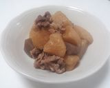 大根とこんにゃくと豚肉の煮物風炒め作り方5写真
