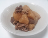 大根とこんにゃくと豚肉の煮物風炒め作り方5写真