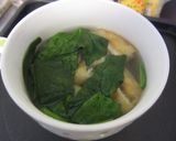 【１人レンジ】ほうれん草とおあげの味噌汁作り方2写真