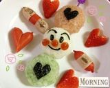 キャラ弁に〜簡単☆三色団子アンパンマン作り方3写真