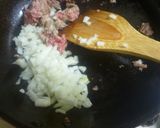 あいびき肉＆玉ねぎの具入り卵焼き作り方1写真