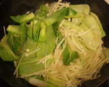 青梗菜とえのきの炒め☆干し貝柱スープ煮込作り方3写真