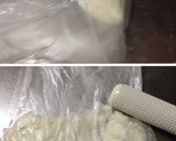 叩いた山芋となめこの味噌汁作り方1写真