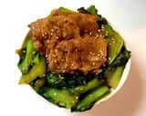 ちんげん菜とバラ肉の三層丼♡作り方4写真