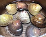蛤と春菊のお吸い物作り方1写真
