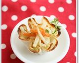 餃子の皮de食べられるおかずカップ♪作り方3写真