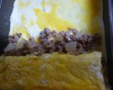 あいびき肉＆玉ねぎの具入り卵焼き作り方5写真