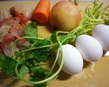 ほたてヘルシーな卵とじ丼作り方1写真